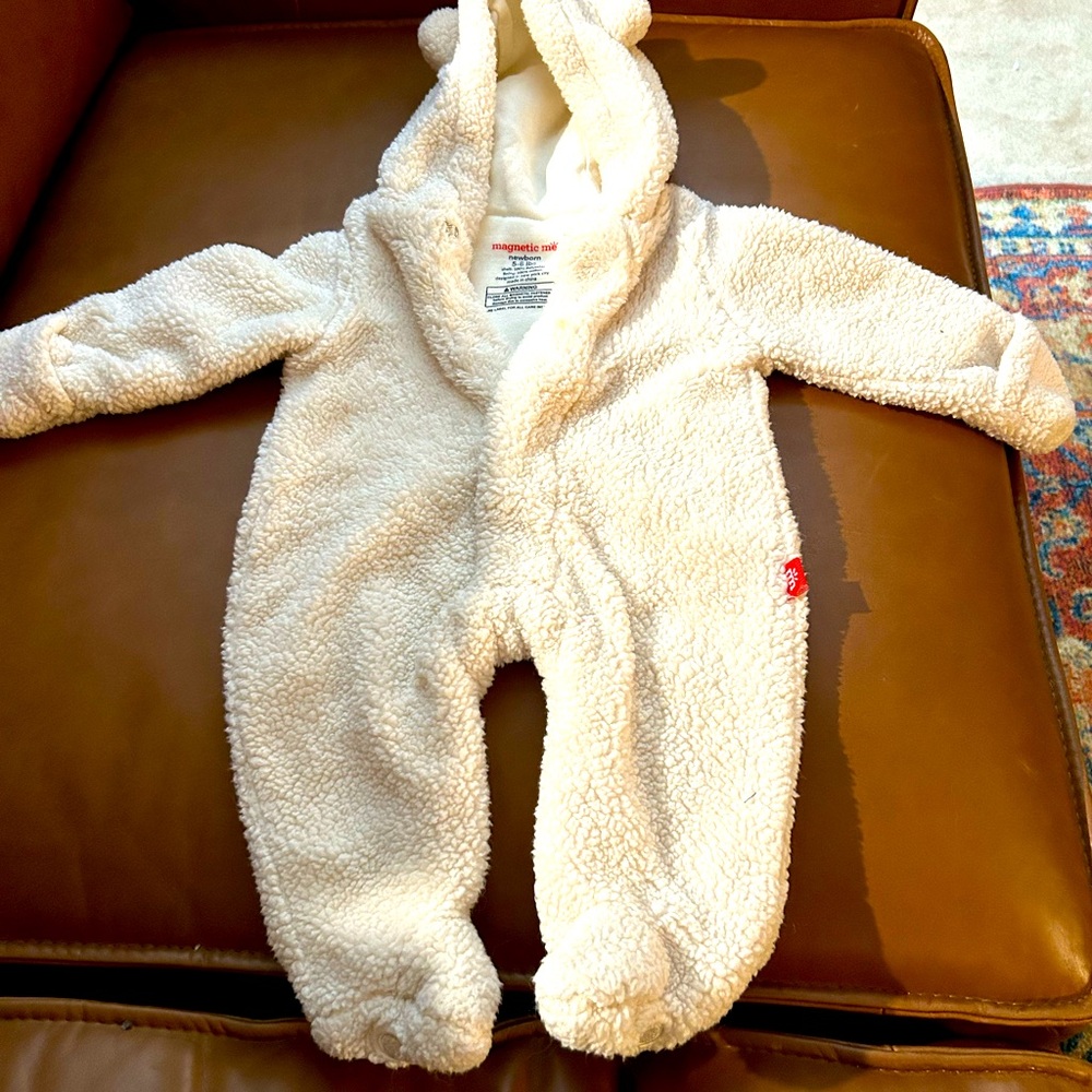 Magnetic Me newborn fleece onesie/coat. Never worn.